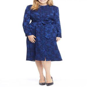 NWT Gal Meets Glam Blue Frances Impress Damask Shirtdress 4
